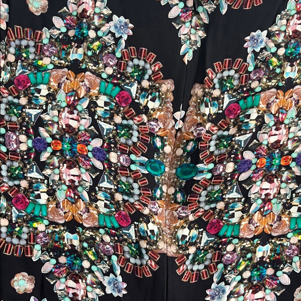 Black Floral Patterned Mini Dres - Picture 5 of 5
